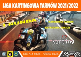 Plakat zawodów pierwszej rundy Tarnowskiej Ligi Kartingowej